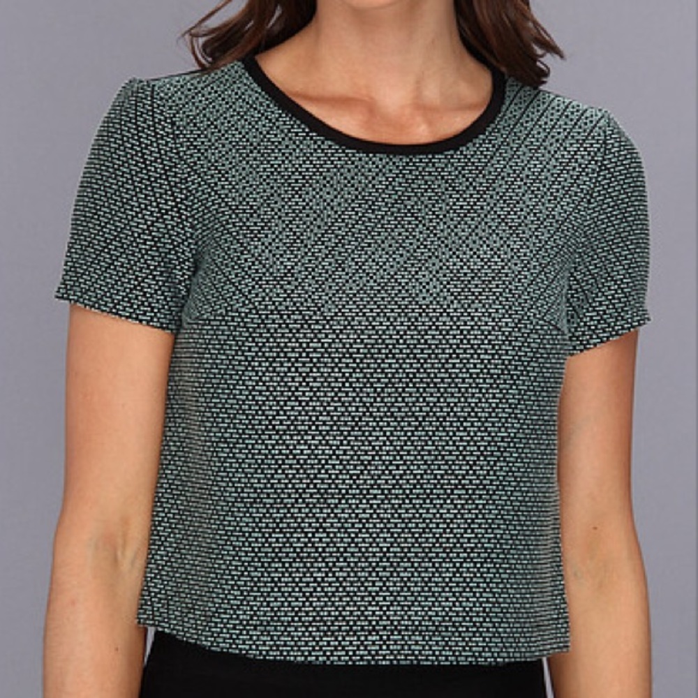 BCBGeneration Woven Contrast Back Top